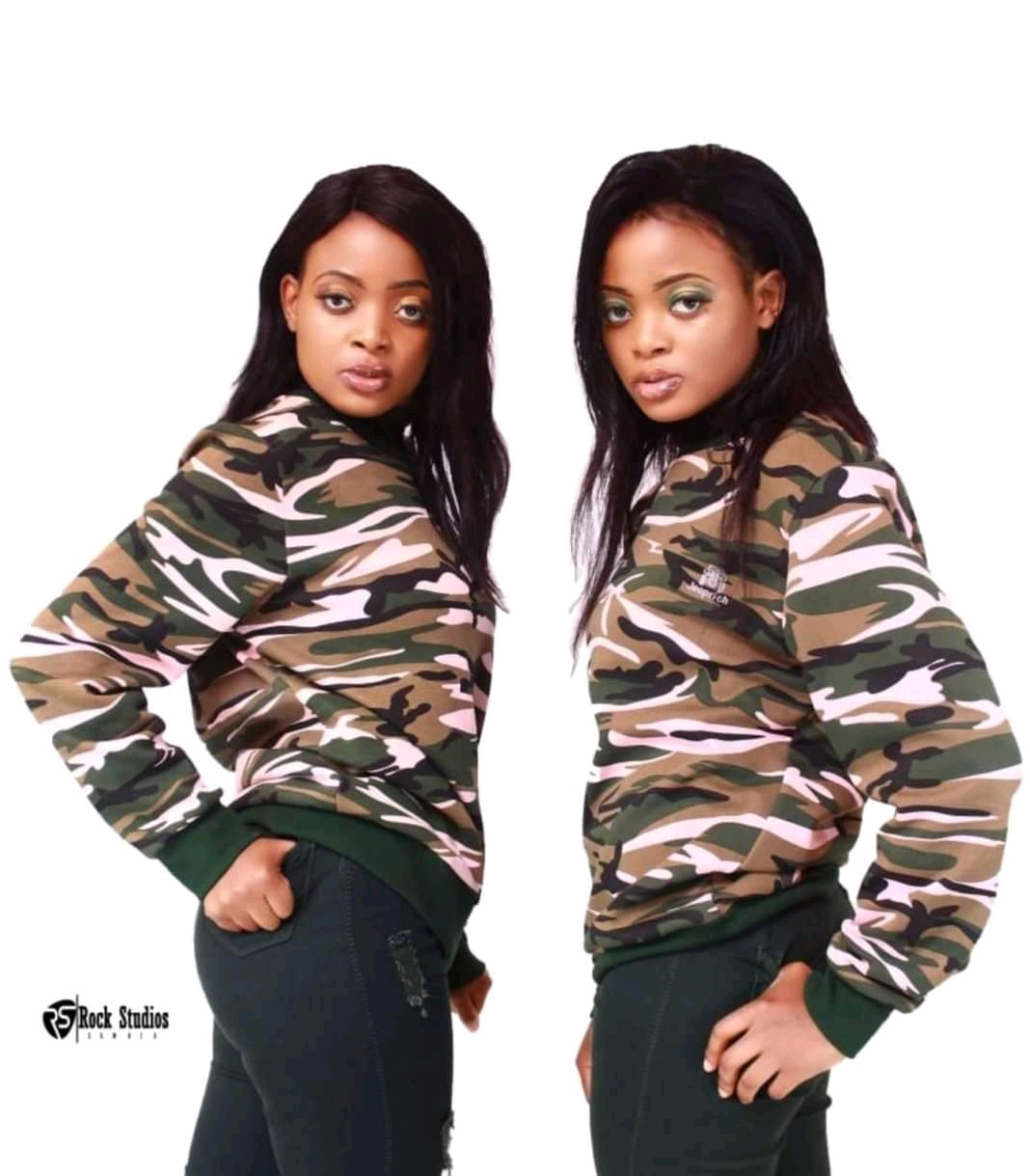 Matching camouflage outfits