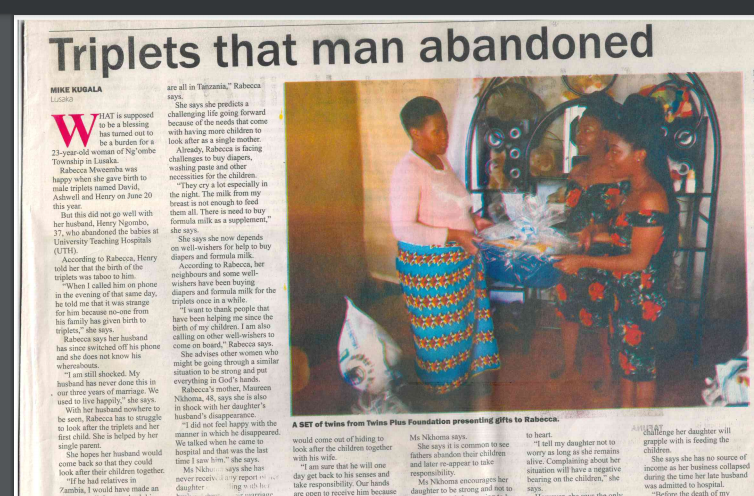 Triplets that man abandoned